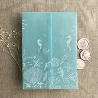 Image 7 of under the sea seascape printed vellum wrap for 5x7 cards PACK of 10