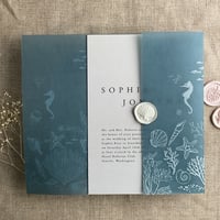 Image 8 of under the sea seascape printed vellum wrap for 5x7 cards PACK of 10