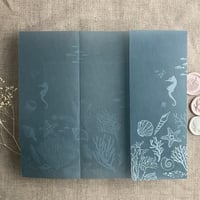 Image 9 of under the sea seascape printed vellum wrap for 5x7 cards PACK of 10