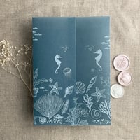 Image 10 of under the sea seascape printed vellum wrap for 5x7 cards PACK of 10
