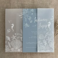 Image 3 of under the sea seascape printed vellum wrap for 5x7 cards PACK of 10