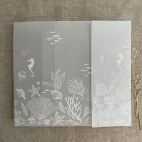 Image 2 of under the sea seascape printed vellum wrap for 5x7 cards PACK of 10