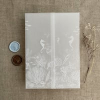 Image 1 of under the sea seascape printed vellum wrap for 5x7 cards PACK of 10