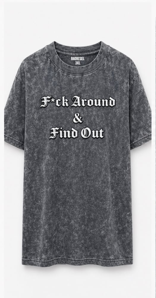 Image of F*ck around & find out washed tee grey 