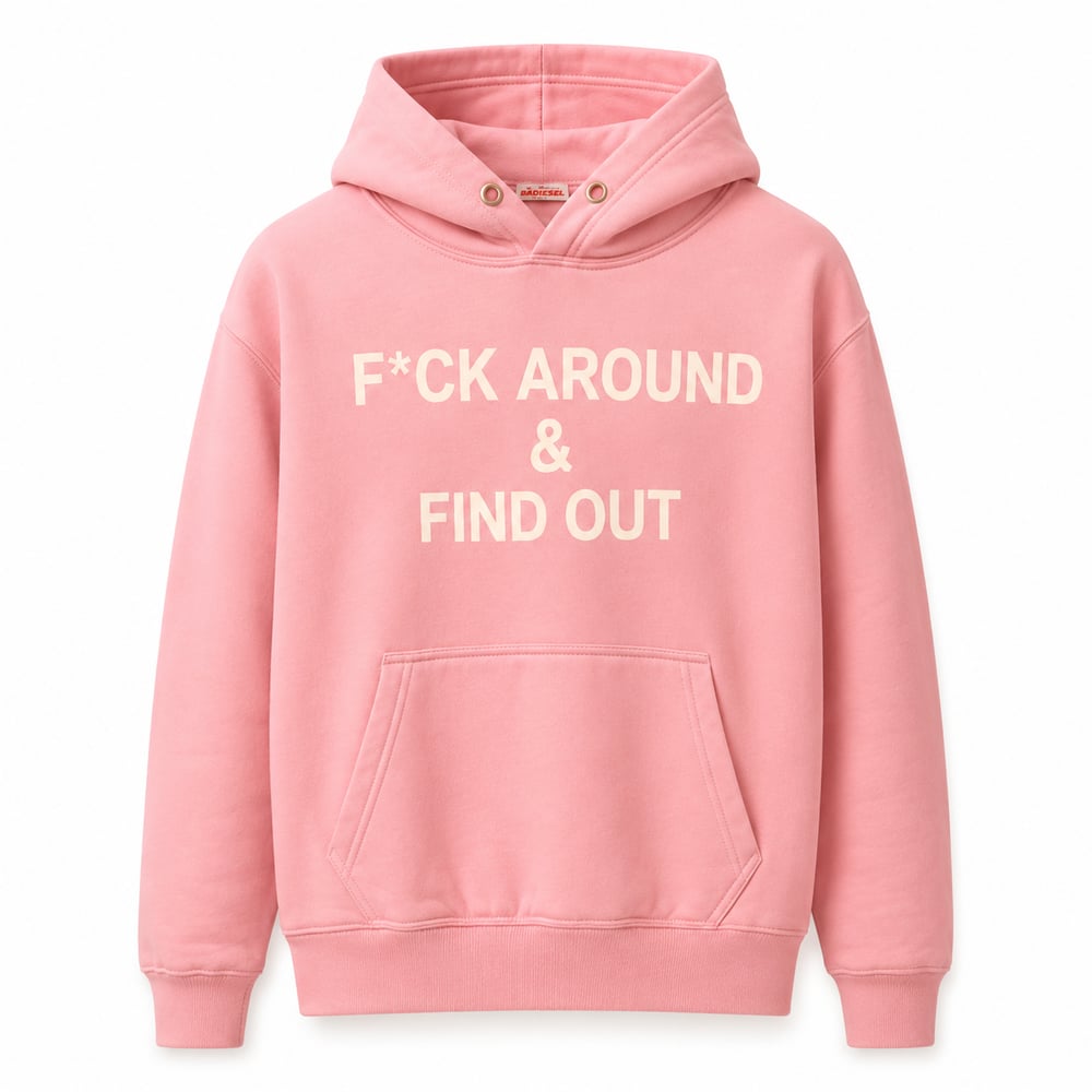 Image of F*ck Around & Find Out pink hoodie 