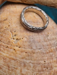 Image 7 of Ready to ship! Sandcast Sterling Silver Ring with organic texture - UK ring size O or US size 7.5 
