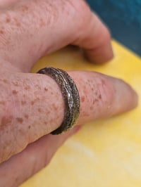 Image 6 of Ready to ship! Sandcast Sterling Silver Ring with organic texture - UK ring size O or US size 7.5 