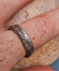 Image 11 of Ready to ship! Sandcast Sterling Silver Ring with organic texture - UK ring size O or US size 7.5 