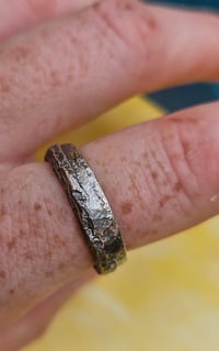 Image 4 of Ready to ship! Sandcast Sterling Silver Ring with organic texture - UK ring size O or US size 7.5 