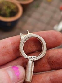 Image 13 of Ready to ship! Sandcast Sterling Silver Ring with organic texture - UK ring size O or US size 7.5 