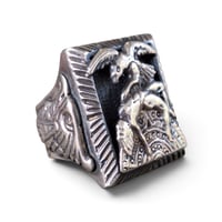 Image 1 of Vintage Massive Silver Sacrifice Souvenir Ring, c. 1940s