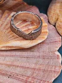 Image 10 of Thick textured oxidised sterling silver Ring - UK size P 