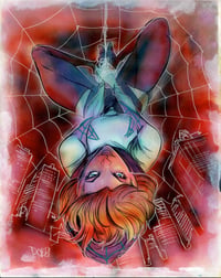 Caught Upside Down — Spider-Gwen Original Art