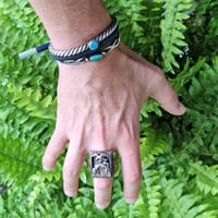 Image 8 of Vintage Massive Silver Sacrifice Souvenir Ring, c. 1940s