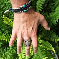 Image 7 of Vintage Silver Double-Headed Eagle 'Casa Prieto' Souvenir Ring, c. 1940s