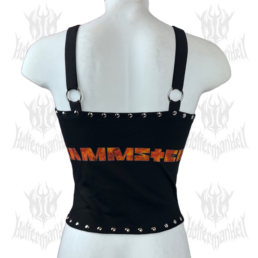 Rammstein "Lava Logo” Lace-Up Top (SIZE S)
