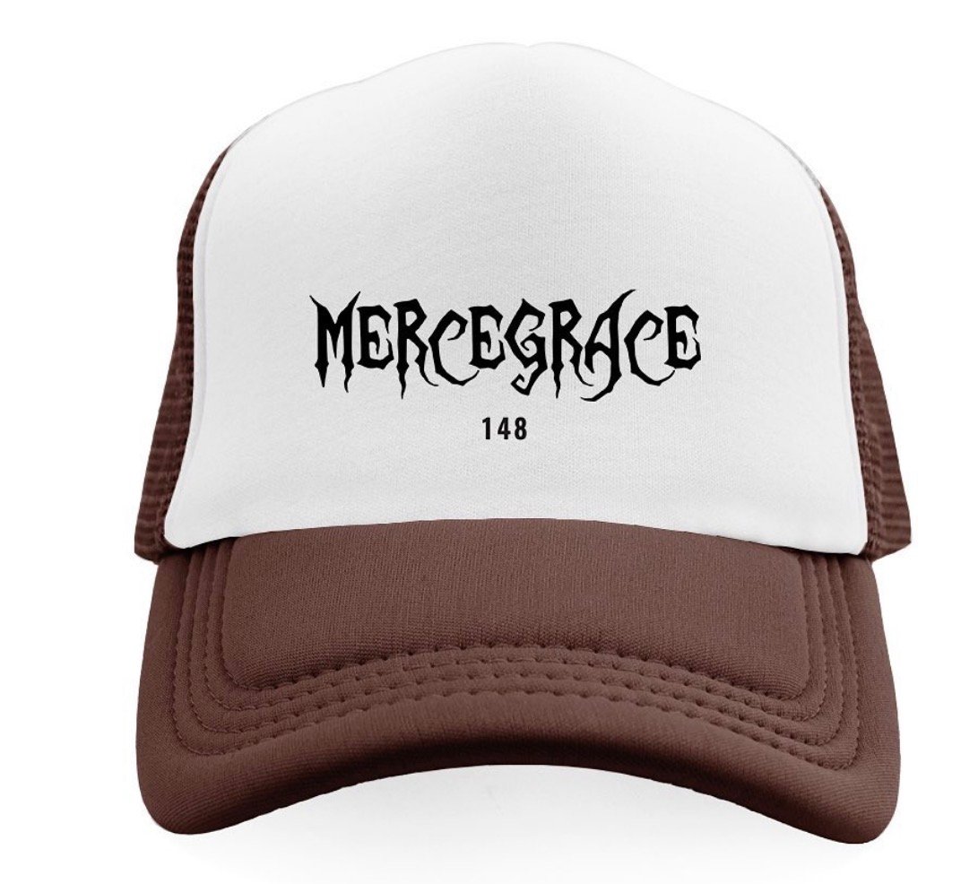 Image of brown/white trucker hat
