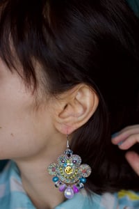 Image 1 of Mini Earrings - Metal Rainbow - Fermoirs Argent 925
