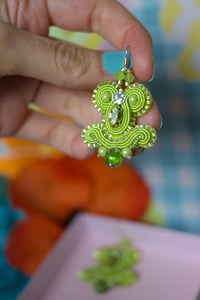 Image 3 of Miracle Earrings - Chartreuse - Fermoirs Argent 925