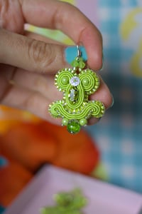 Image 4 of Miracle Earrings - Chartreuse - Fermoirs Argent 925