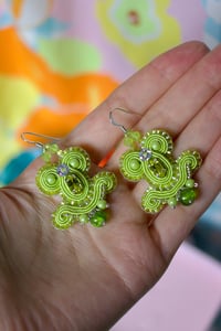 Image 5 of Miracle Earrings - Chartreuse - Fermoirs Argent 925