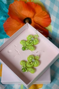 Image 2 of Miracle Earrings - Chartreuse - Fermoirs Argent 925