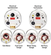 Image 5 of 85mm - 52mm Motor Meter Classic Style Gauges - Electronic or GPS Speedo Set of 6