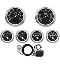 Image 1 of 85mm - 52mm Motor Meter Classic Style Gauges - Electronic or GPS Speedo Set of 6