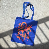 TOTE BAG SERIGRAFIA ∙ azul y naranja ∙ bloom 