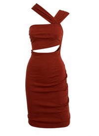 Coffee Cutout Dress
