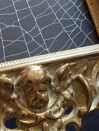 Image 3 of Beautiful Brass ornate vintage frame with real preserved web