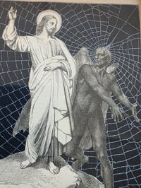 Image 1 of The Temptation - Christ and Satan -   Biblical Page & Preserved Web