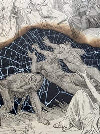 Image 3 of The Punishment - Devils -  1800's  Biblical Page & Preserved Web