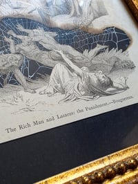 Image 6 of The Punishment - Devils -  1800's  Biblical Page & Preserved Web