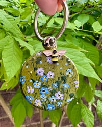 Image 1 of ‘Forget-Me-Not’ painted Keyring Pendant