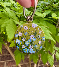Image 3 of ‘Forget-Me-Not’ painted Keyring Pendant