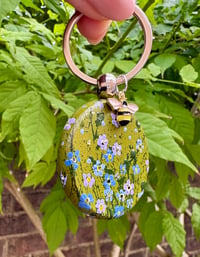 Image 4 of ‘Forget-Me-Not’ painted Keyring Pendant