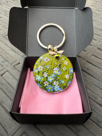 Image 2 of ‘Forget-Me-Not’ painted Keyring Pendant