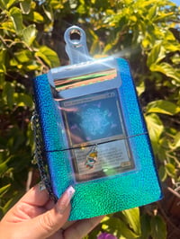 CUSTOM ORDER FOR SAMANTHA R. - Starbrite Blue Iridescent Leather Journal Cover A6 BiFold