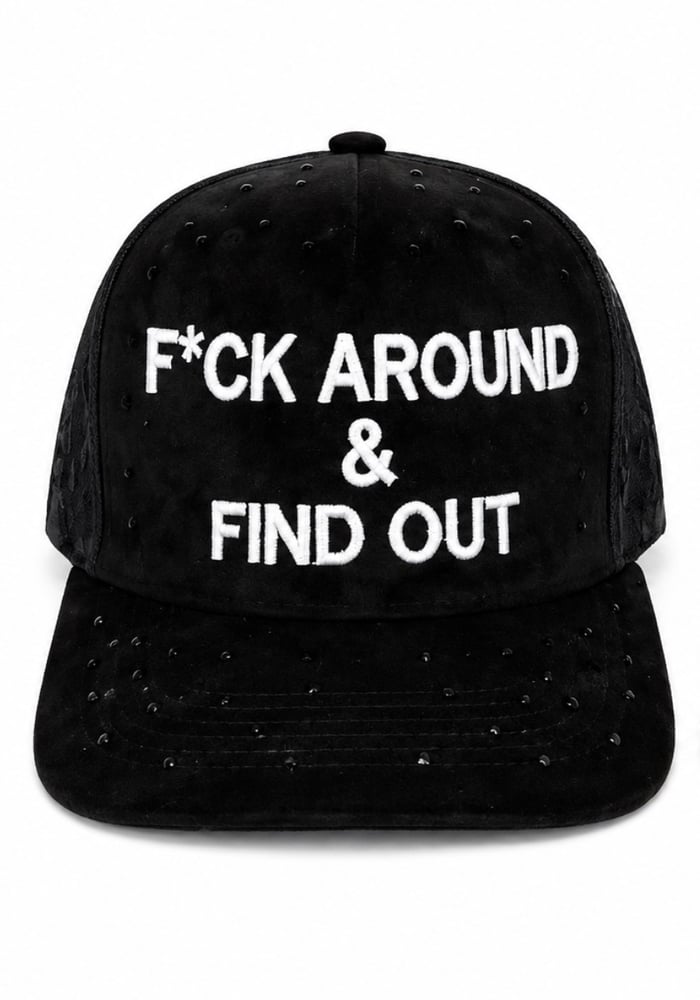 Image of F*ck Around & Find Out Custom Gem Snapback  Blk