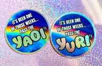 Image 1 of Pass the Yaoi/Yuri Glitter Round Sticker