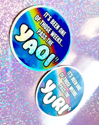 Image 2 of Pass the Yaoi/Yuri Glitter Round Sticker