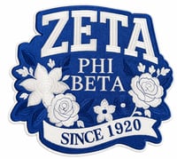  Zeta Phi Beta W/Flowers Patch Large