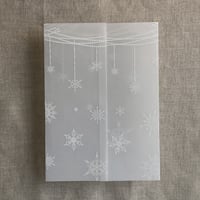 Image 2 of Festive snowflake printed vellum wrap for 5x7 cards PACK of 10