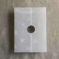 Image 1 of Festive snowflake printed vellum wrap for 5x7 cards PACK of 10
