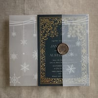 Image 5 of Festive snowflake printed vellum wrap for 5x7 cards PACK of 10