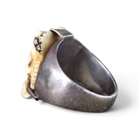 Image 4 of Vintage Carved Bone Hannya (Oni) Ring, c. 40s-50s