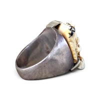 Image 5 of Vintage Carved Bone Hannya (Oni) Ring, c. 40s-50s