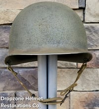 Image 8 of WWII 2nd Ranger Battalion M-1 Helmet. NCO. D-Day Normandy. 