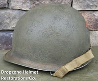 Image 2 of WWII 2nd Ranger Battalion M-1 Helmet. NCO. D-Day Normandy. 